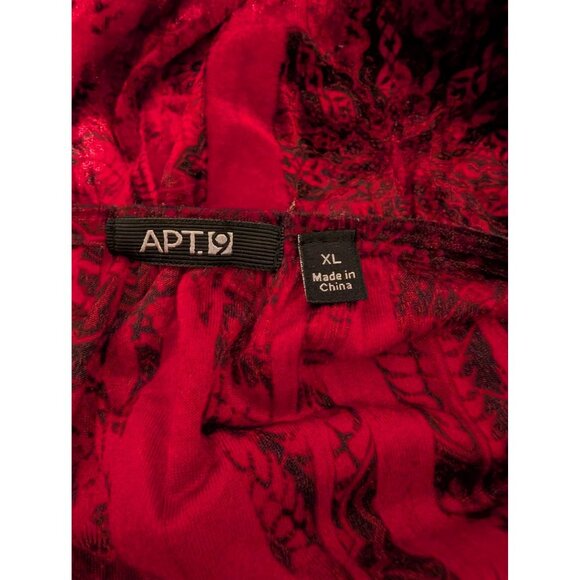 Red & Black Crushed Velvet APT.9 Womens XL blouse Goth Romantic boho - Picture 3 of 4